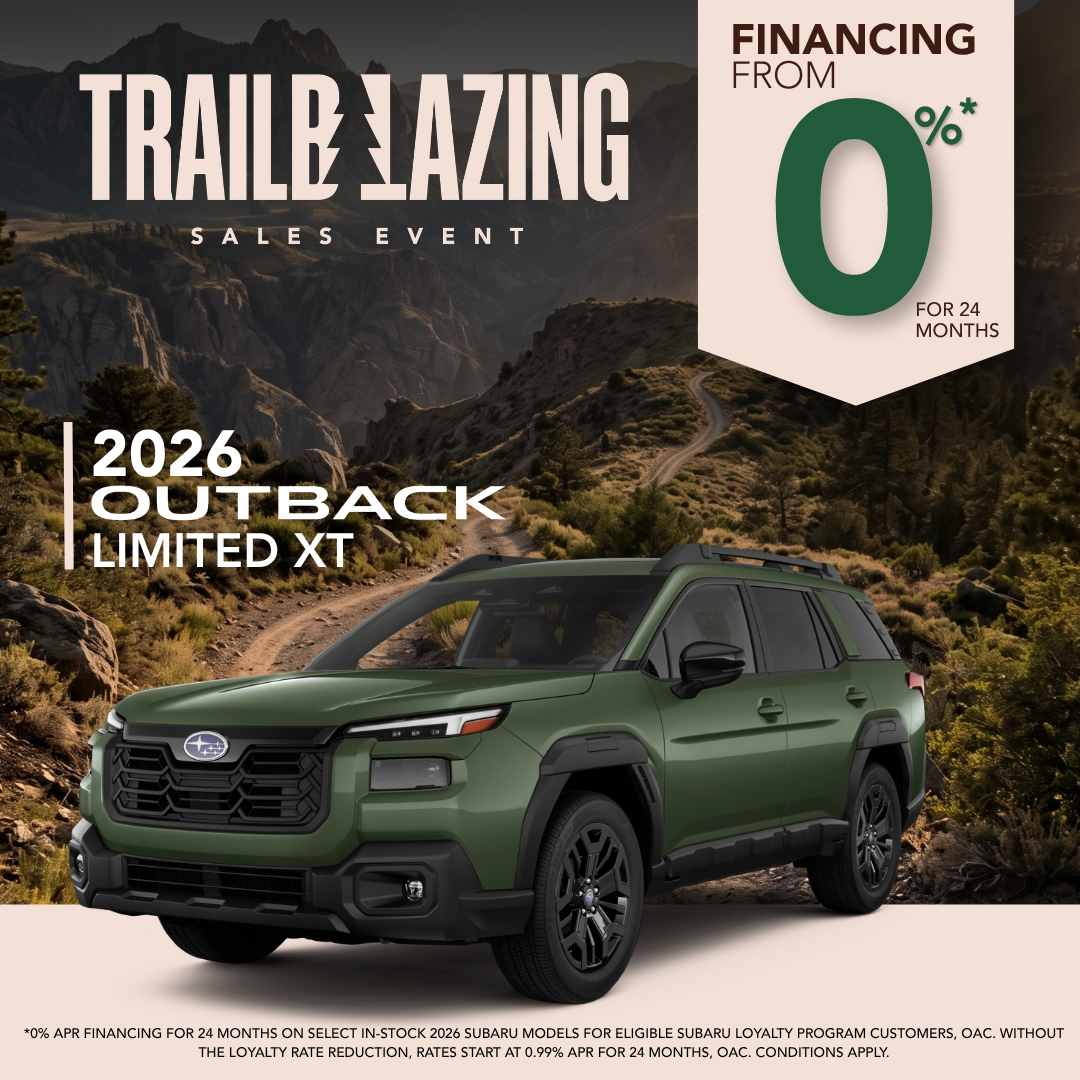 2026 Outback Limited XT — financing from 0% for 24 months for eligible Subaru loyalty customers, O.A.C.
