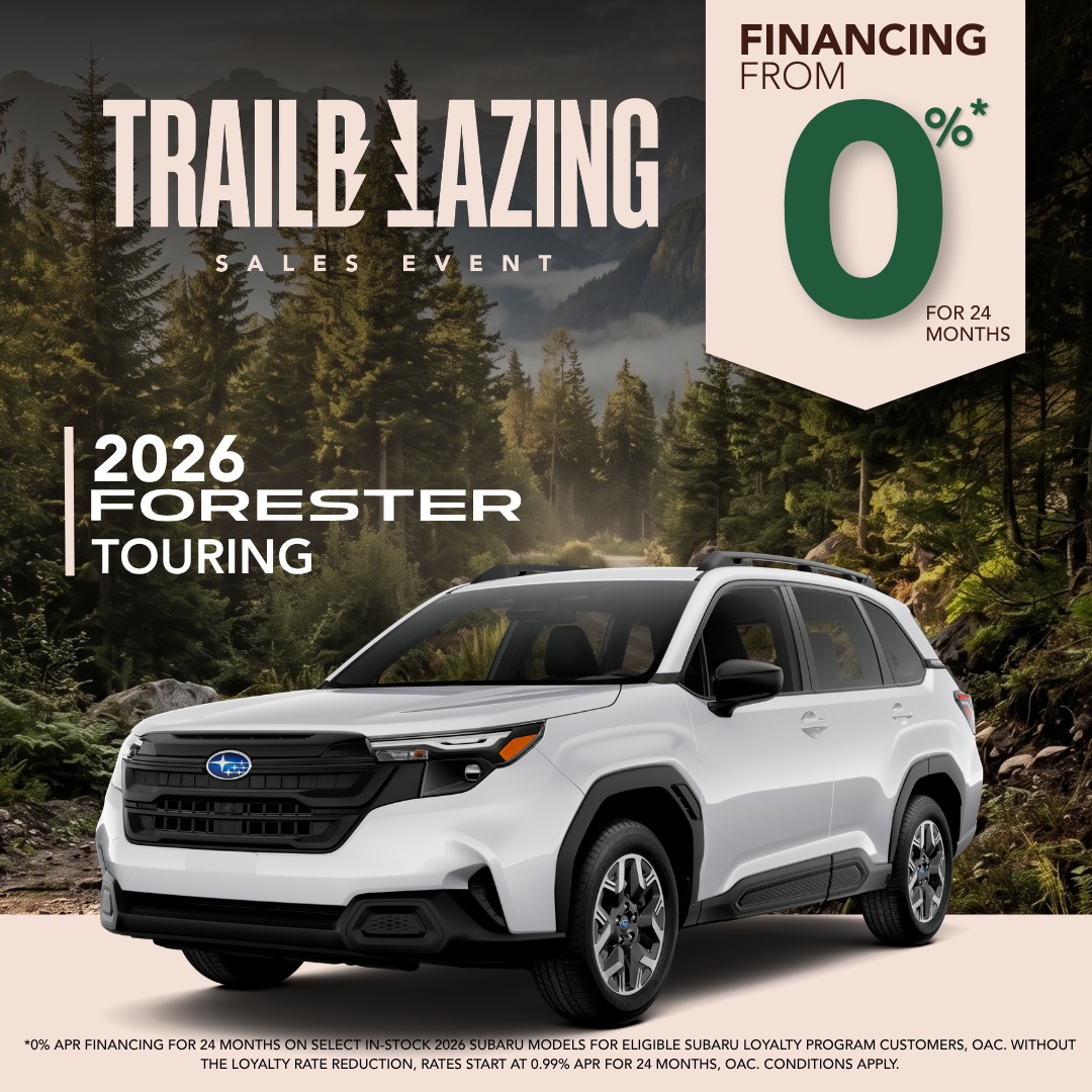 2026 Forester Touring — financing from 0% for 24 months for eligible Subaru loyalty customers, O.A.C.